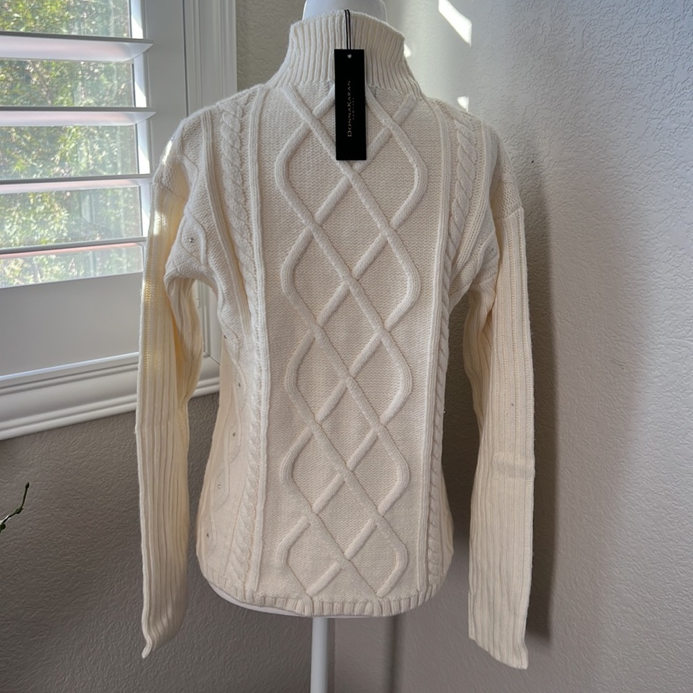 Donna Karan Faux Pearl Embellished Sweater - Picture 5 of 8
